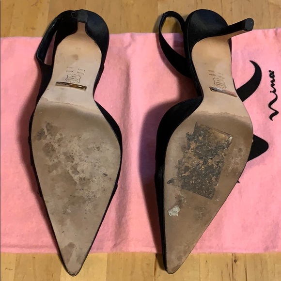 Nina Shoes “Ileana” Black Luster Slingback - Picture 4 of 5